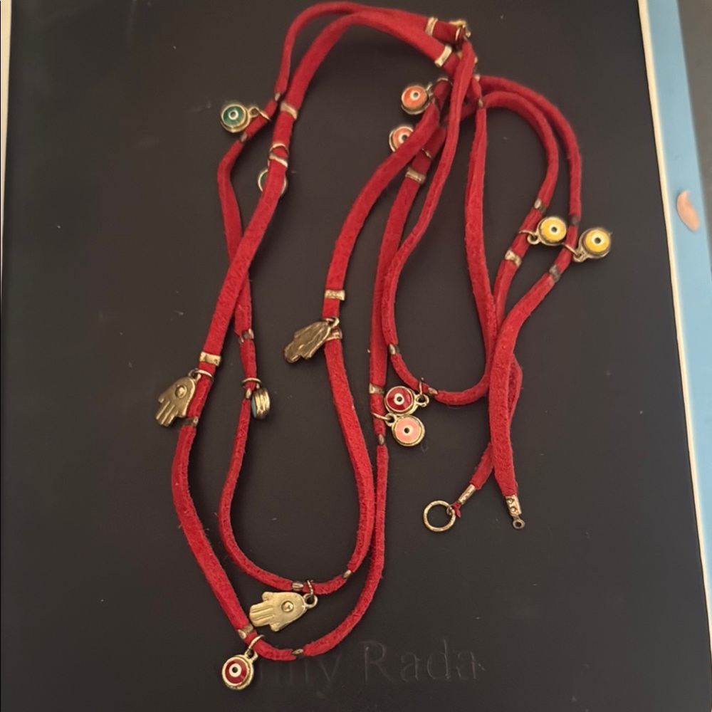 Free People Red Suede wrap with Charms